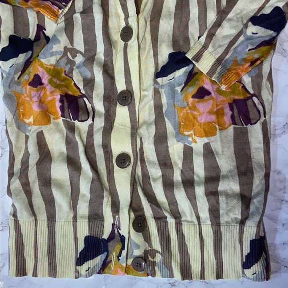 ANTHROPOLOGIE SPARROW Floral Striped Cardigan - Picture 4 of 5